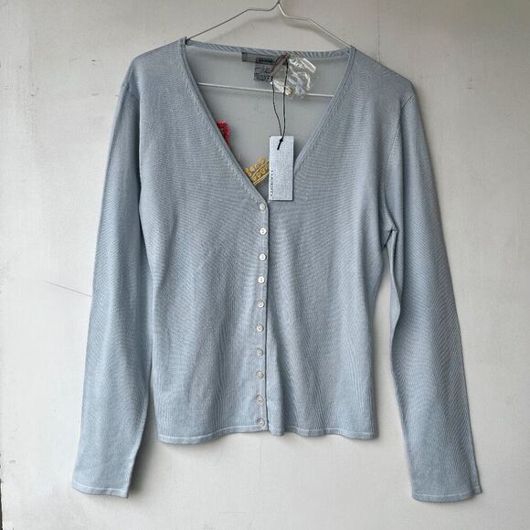 Lucidity NWT 80% Silk Embroidered Mesh Cardigan L Romantic Vintage Luxury - Picture 2 of 8